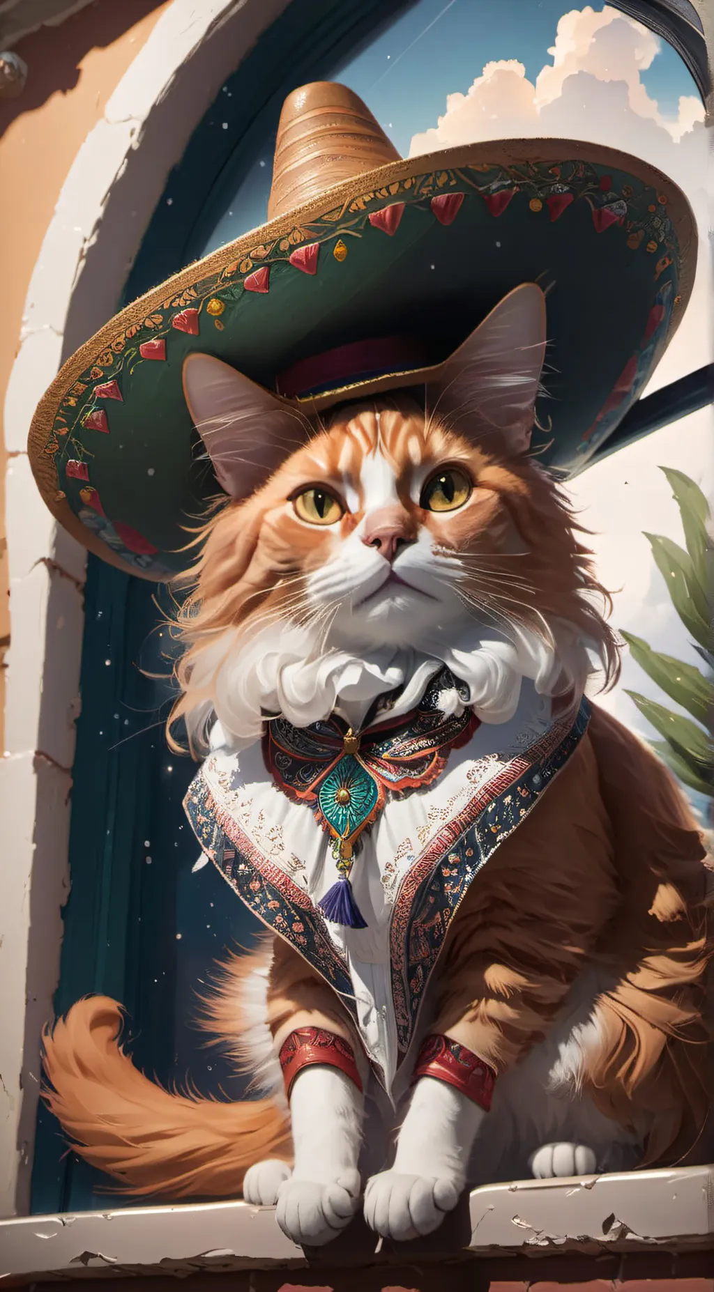 ai character: mexican gato foo background