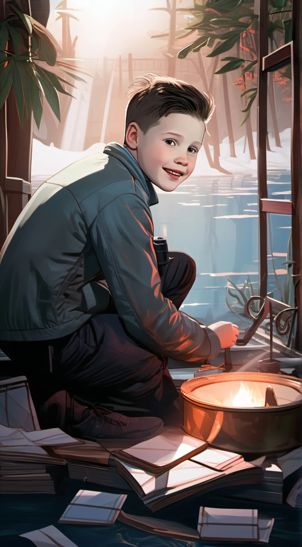 ai character: Landon  background