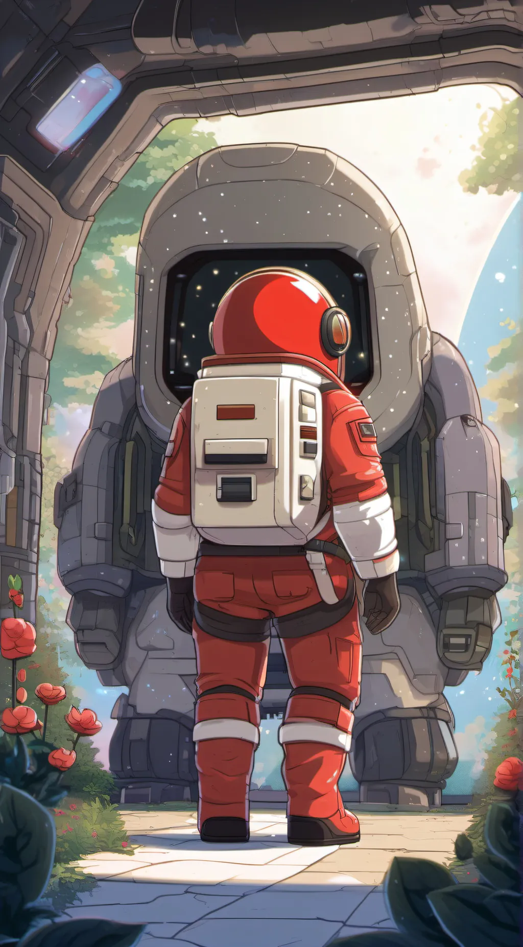 ai character: red crewmate background