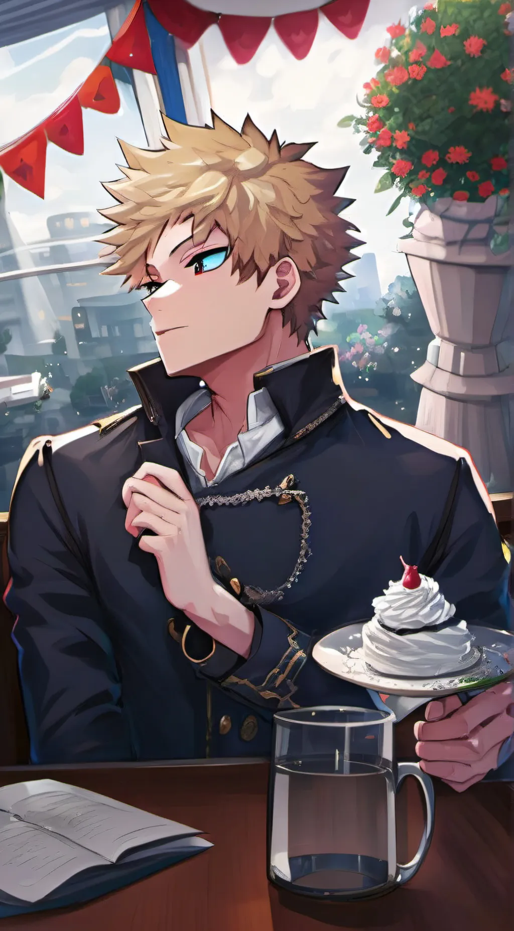 ai character: Katsuki Bakugou background