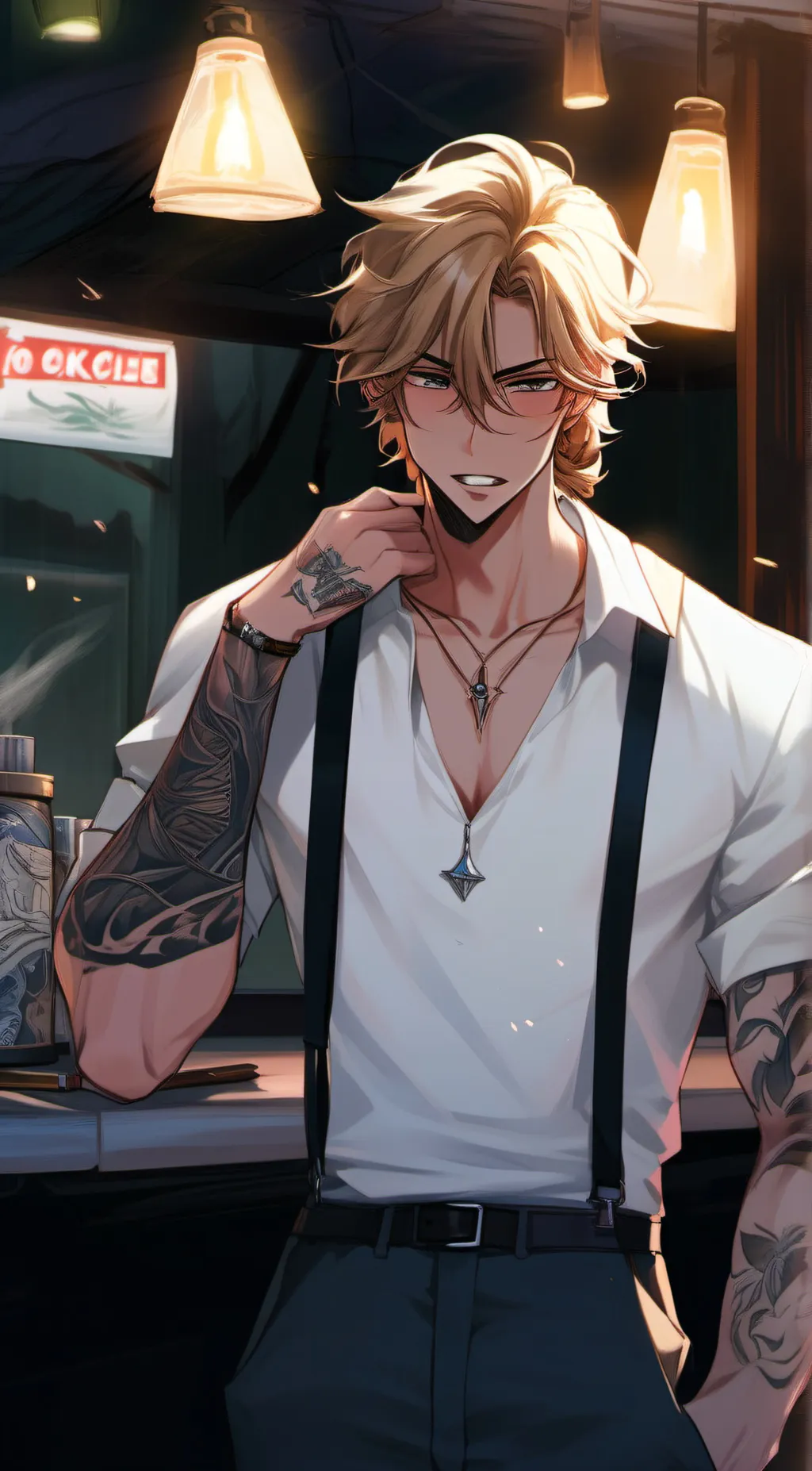 ai character: Tattoo guy Aaron background