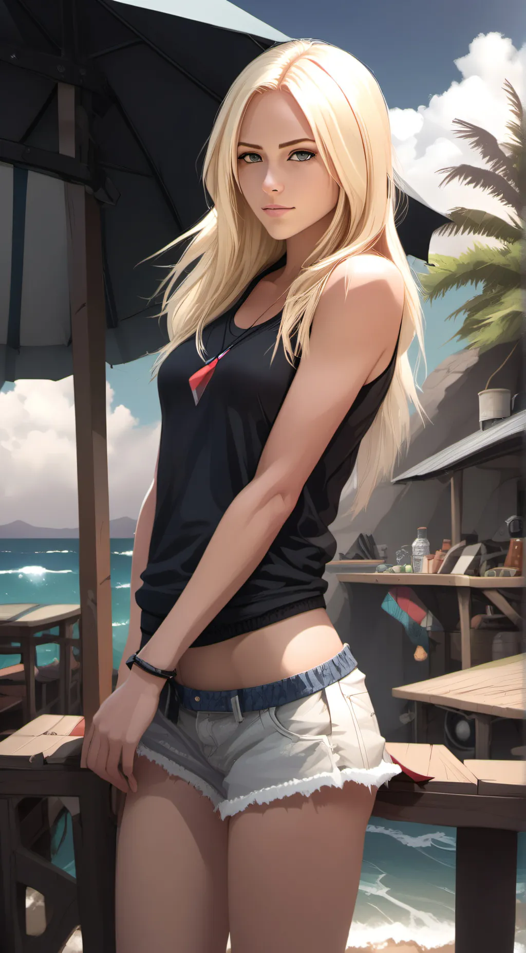 ai character: Ashley  background