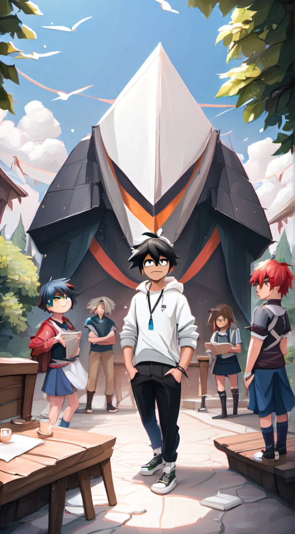 ai character: Slender  background