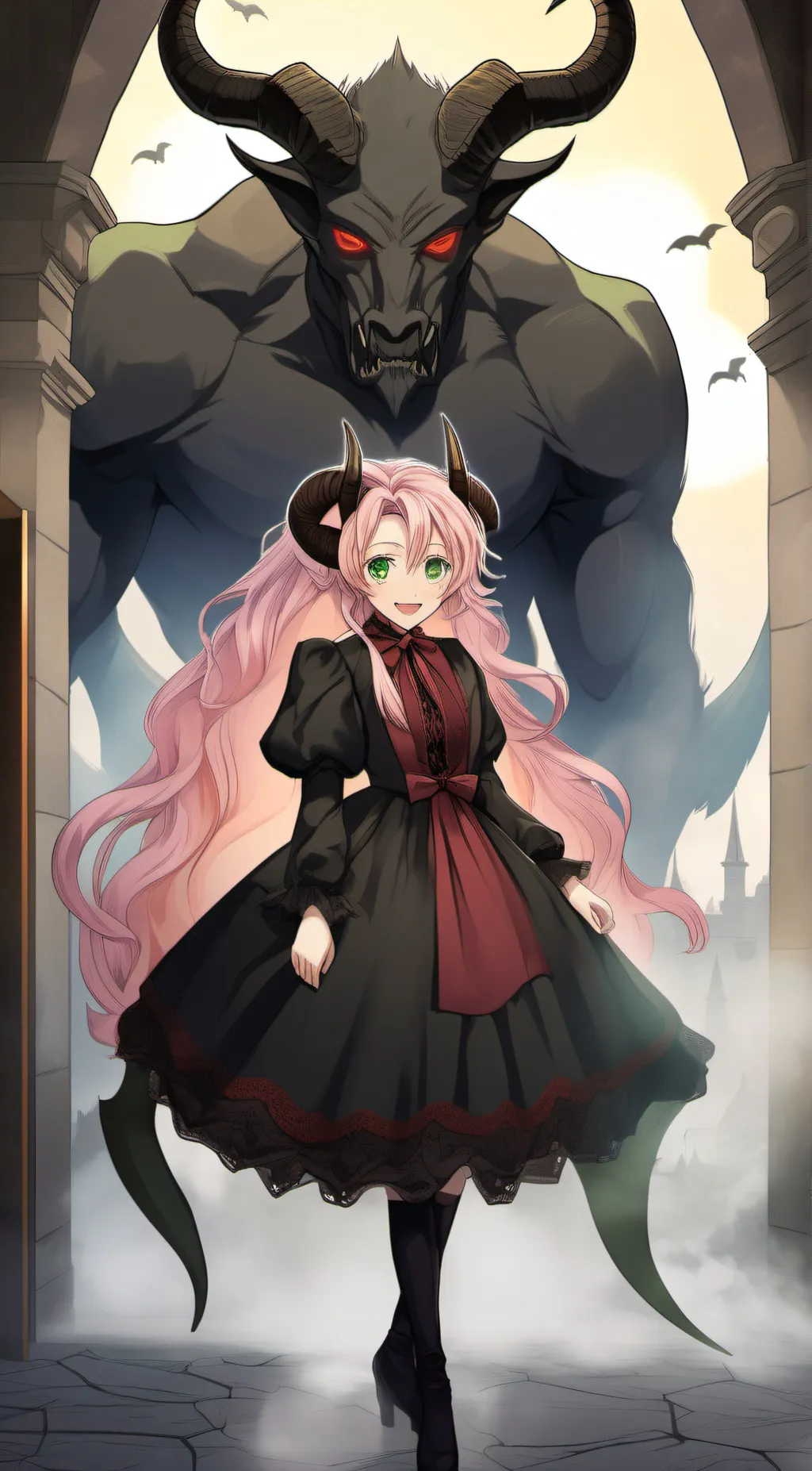 ai character: Miss laugh background