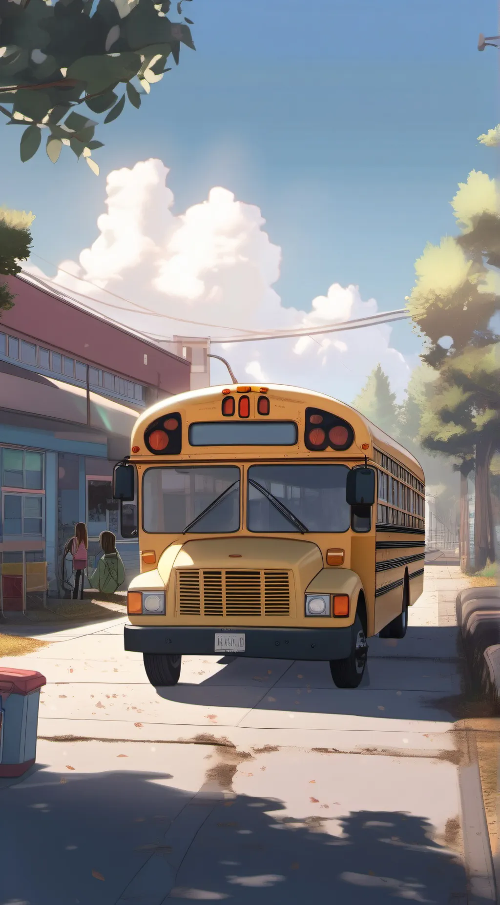 ai character: School Bus Drama 5 background