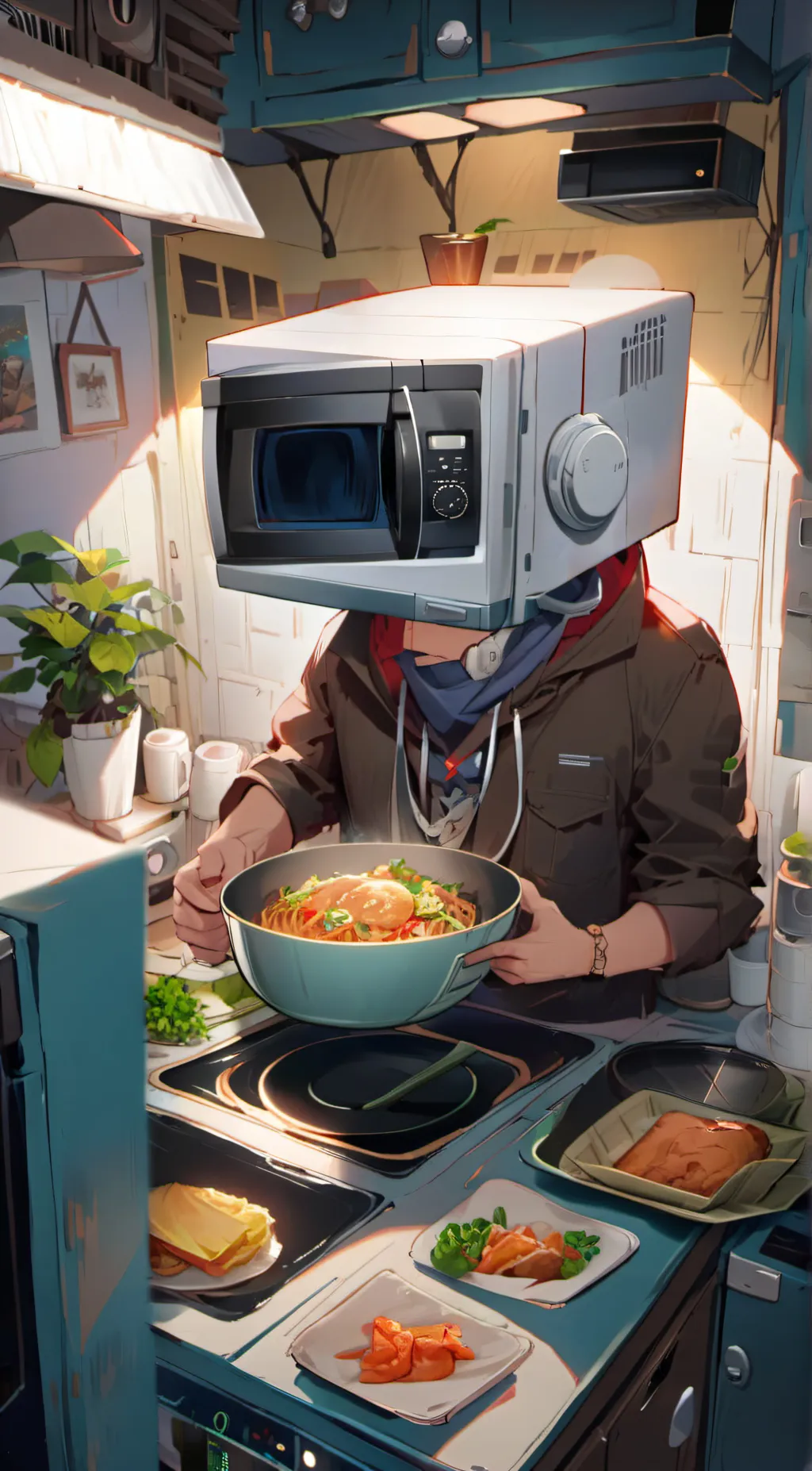 ai character: microwave coworker background