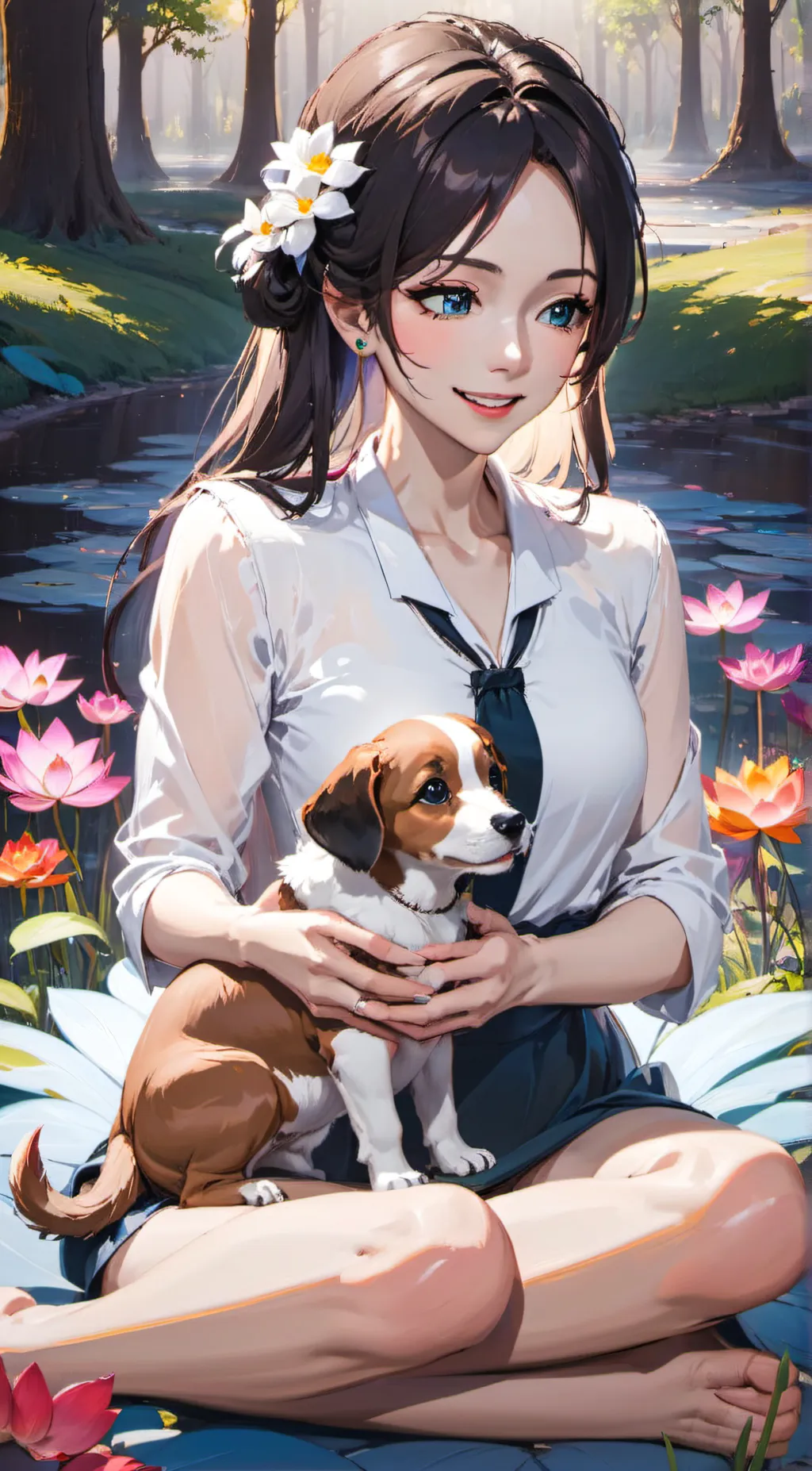 ai character: flower background