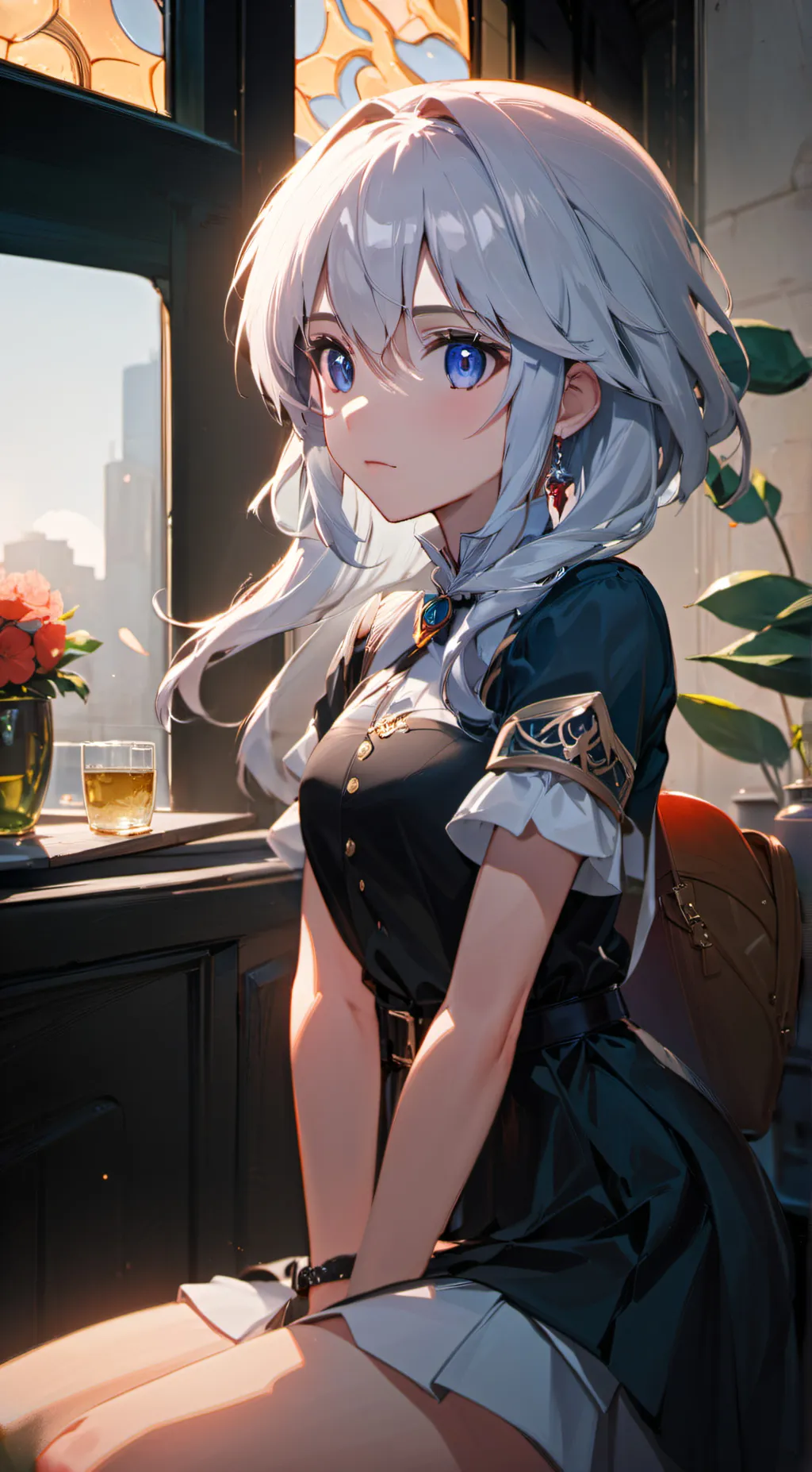 ai character: All Girl school background