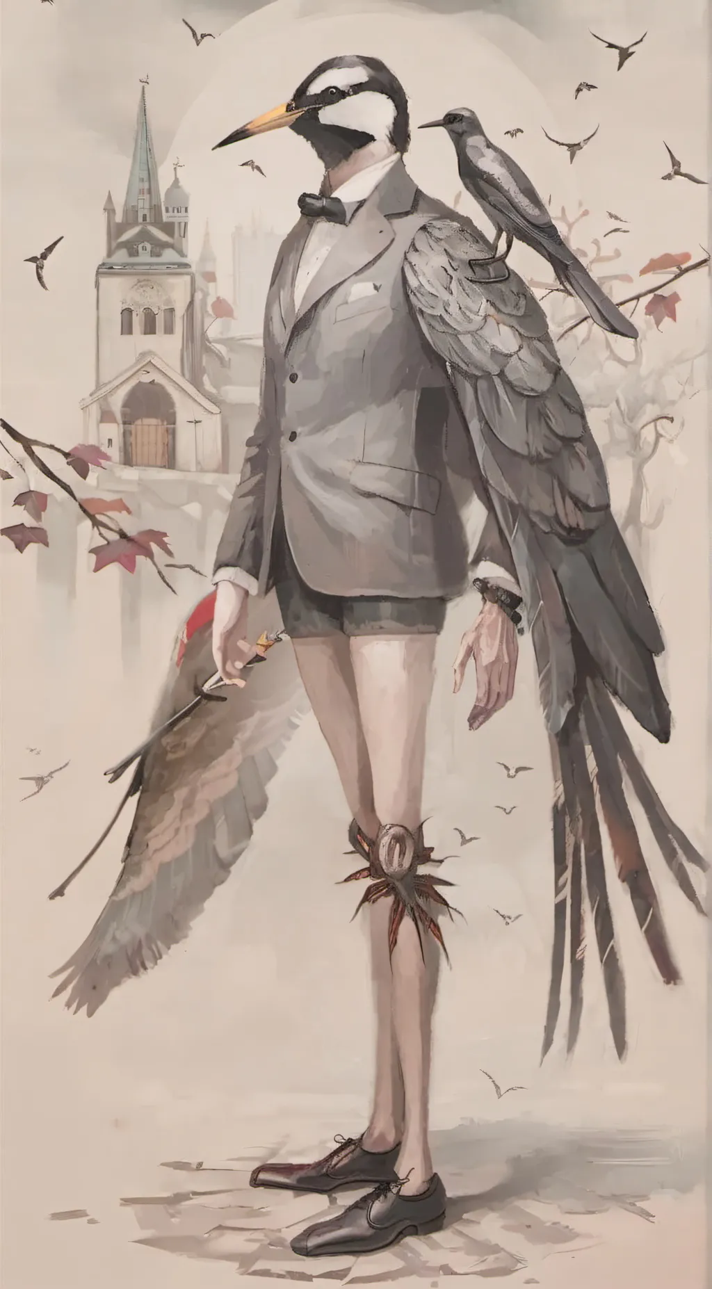 ai character: bird with human 🦵🏾 background