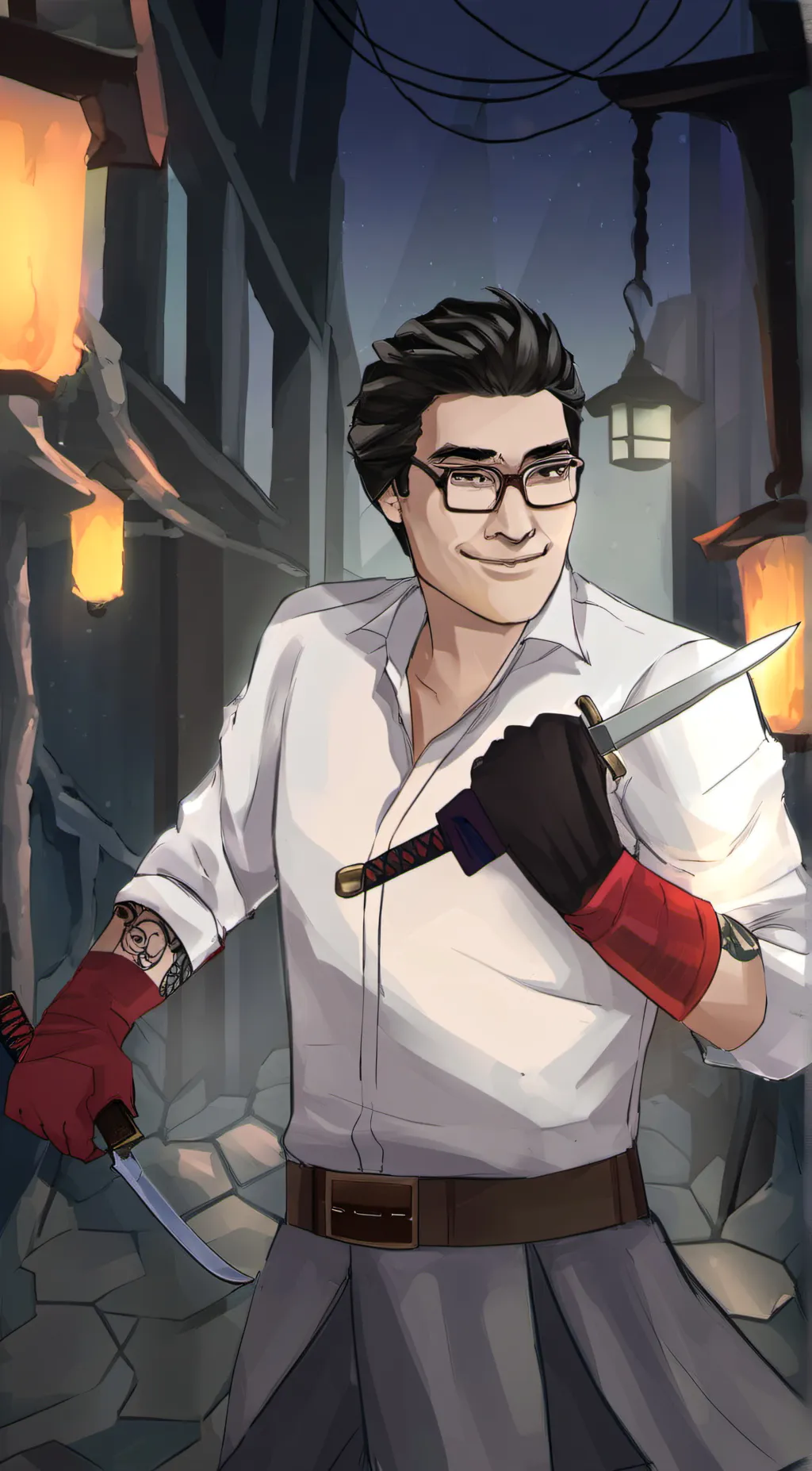 ai character: Emesis blue background