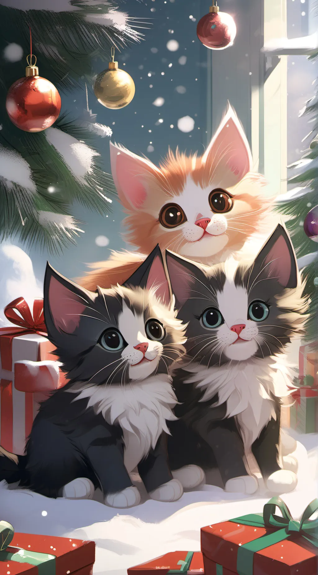 ai character: Christmas kits background