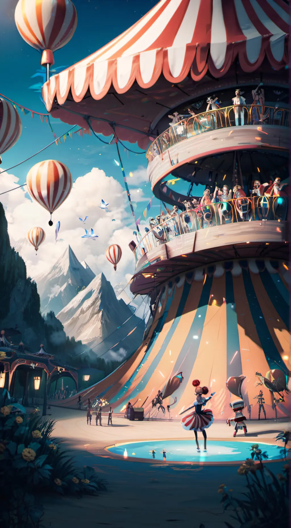 ai character: digital circus background