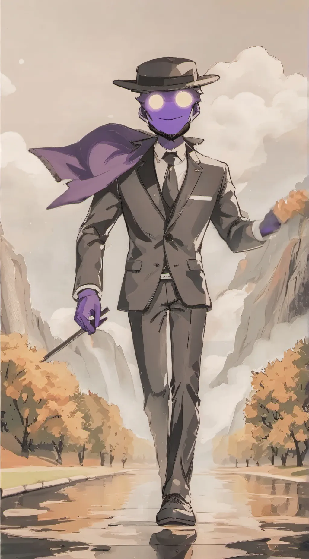 ai character: Purple guy background