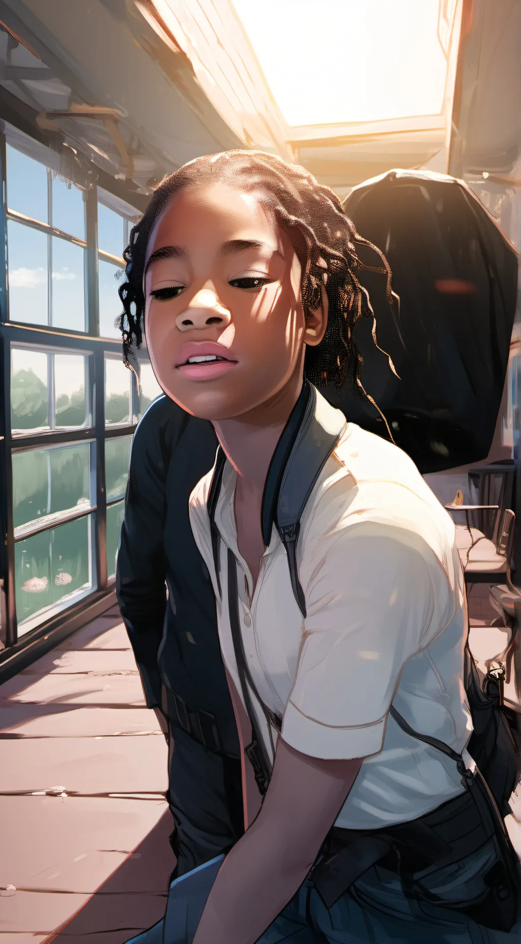 ai character: Amber background