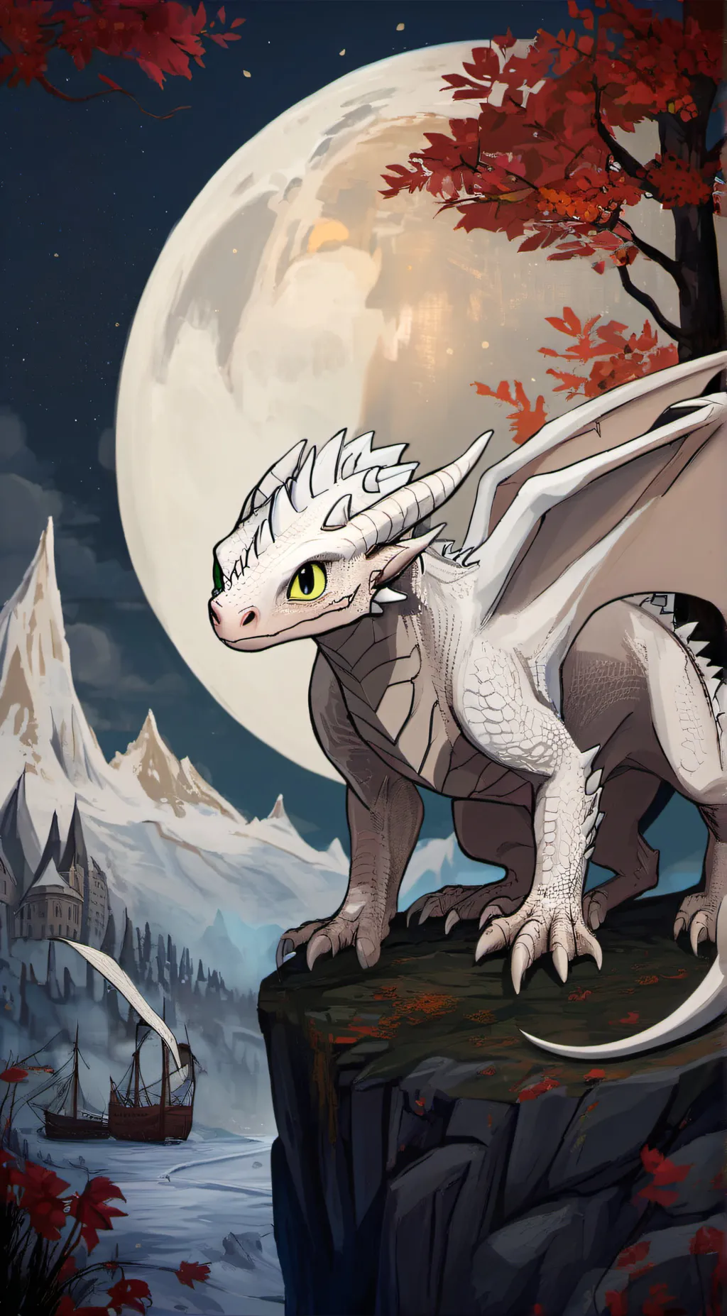 ai character: Snow  background