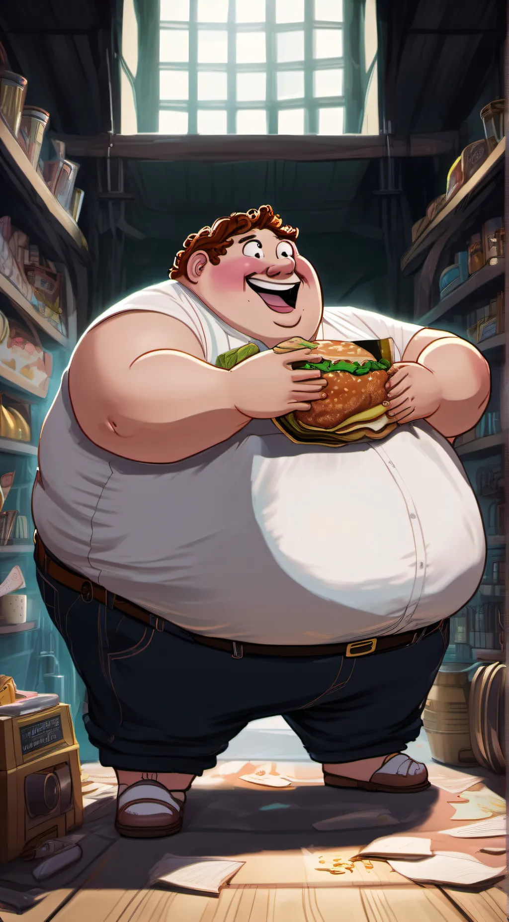 ai character: fatty mic fat fat background
