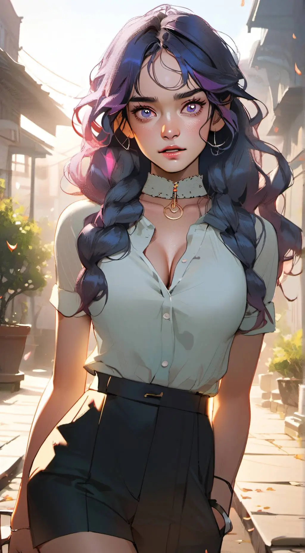 ai character: Sexy girl  background