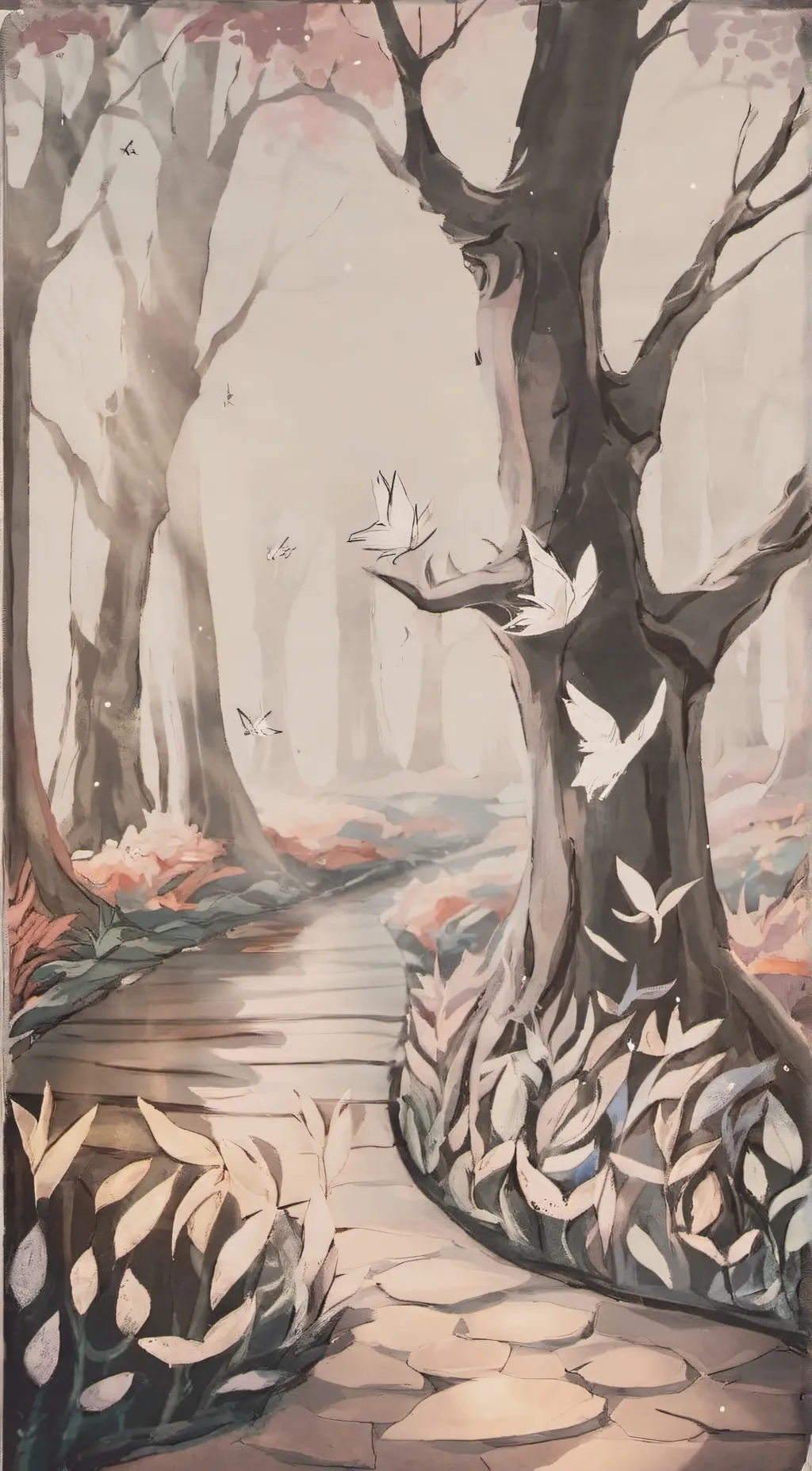 ai character: a magical forest 🌱 background