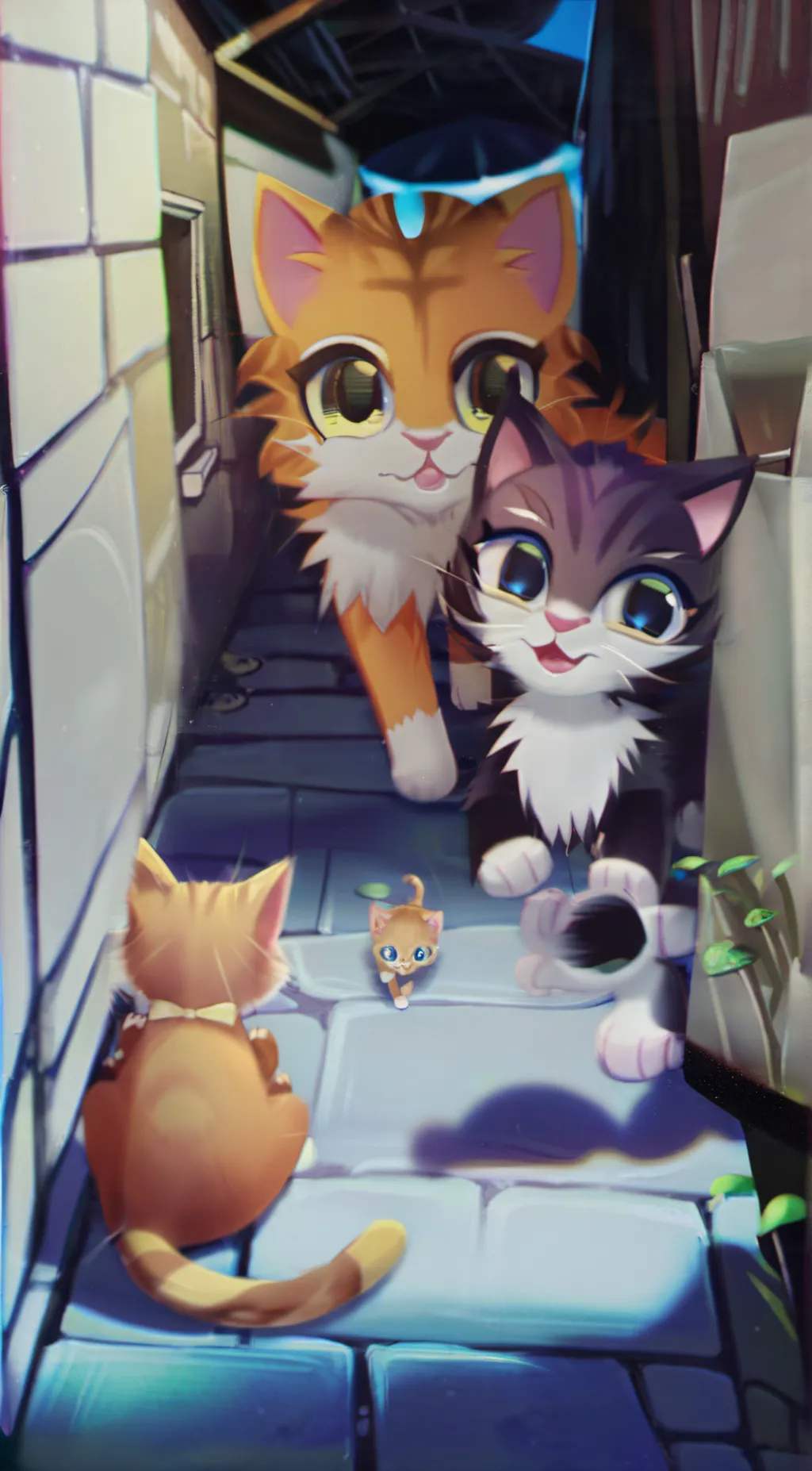 ai character: Kittens  background