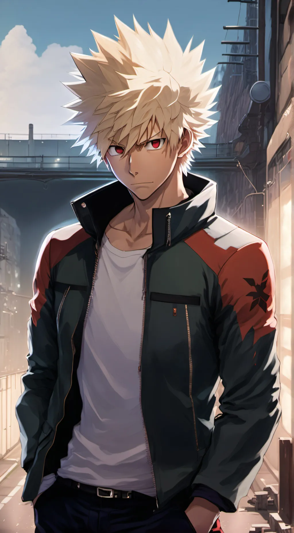 ai character: Katsuki Bakugou background