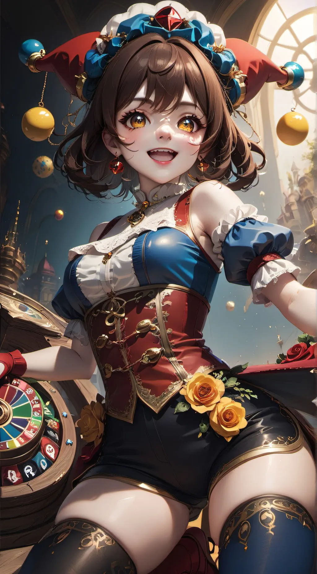 ai character: 💥POMNI HUMAN FORM😱 background