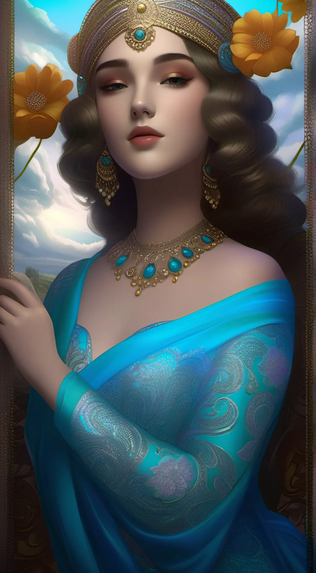 ai character: heaven background