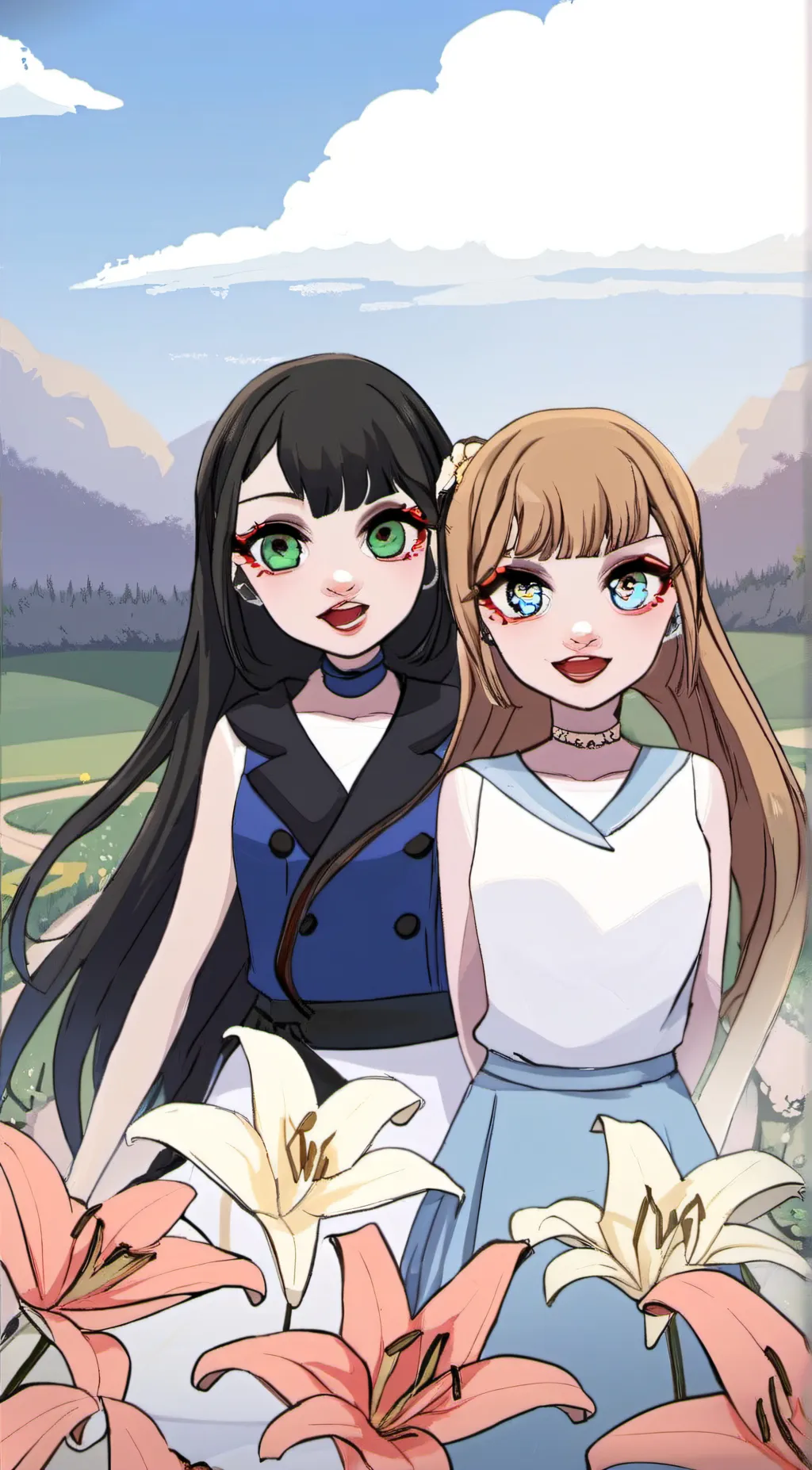ai character: lily and Lizzy background