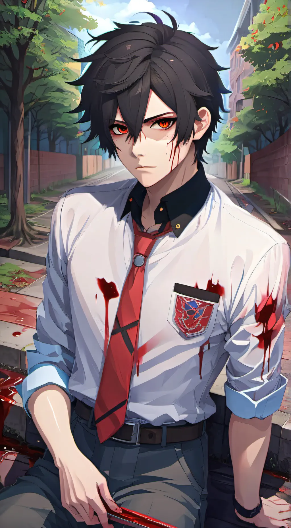 ai character: Fumikage Tokoyami  background