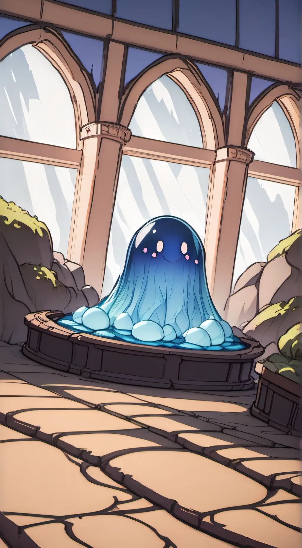 ai character: Blue Slime  background