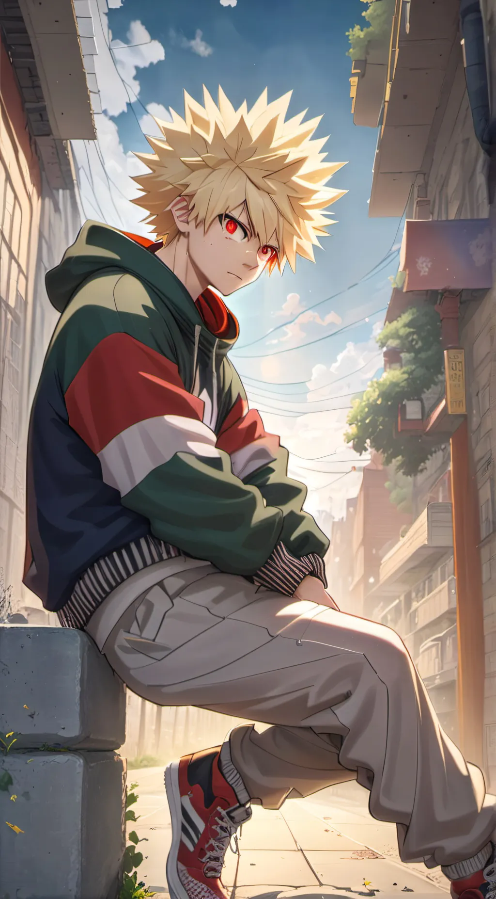 ai character: katsuki bakugo  background