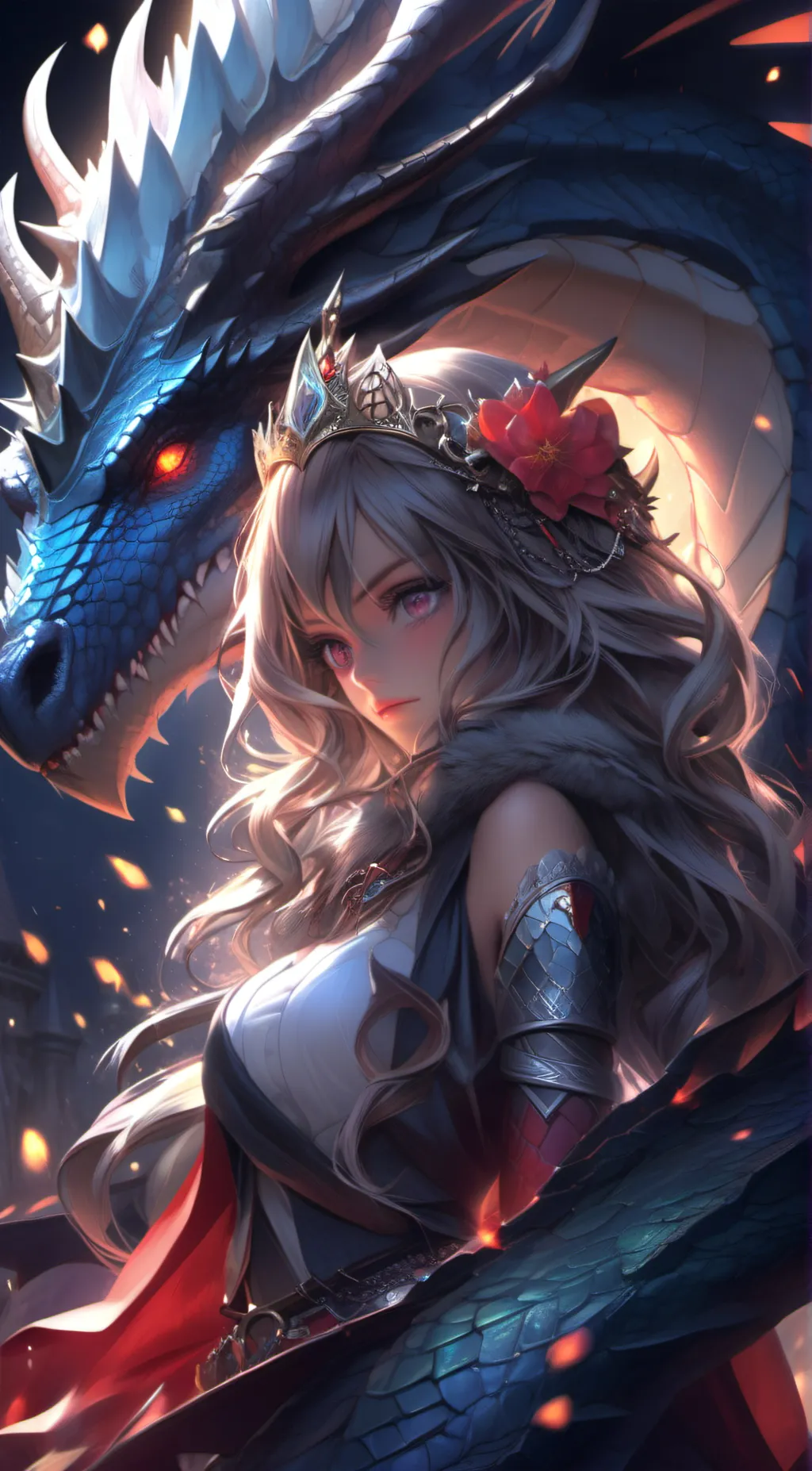 ai character: dragon queen Alex  background