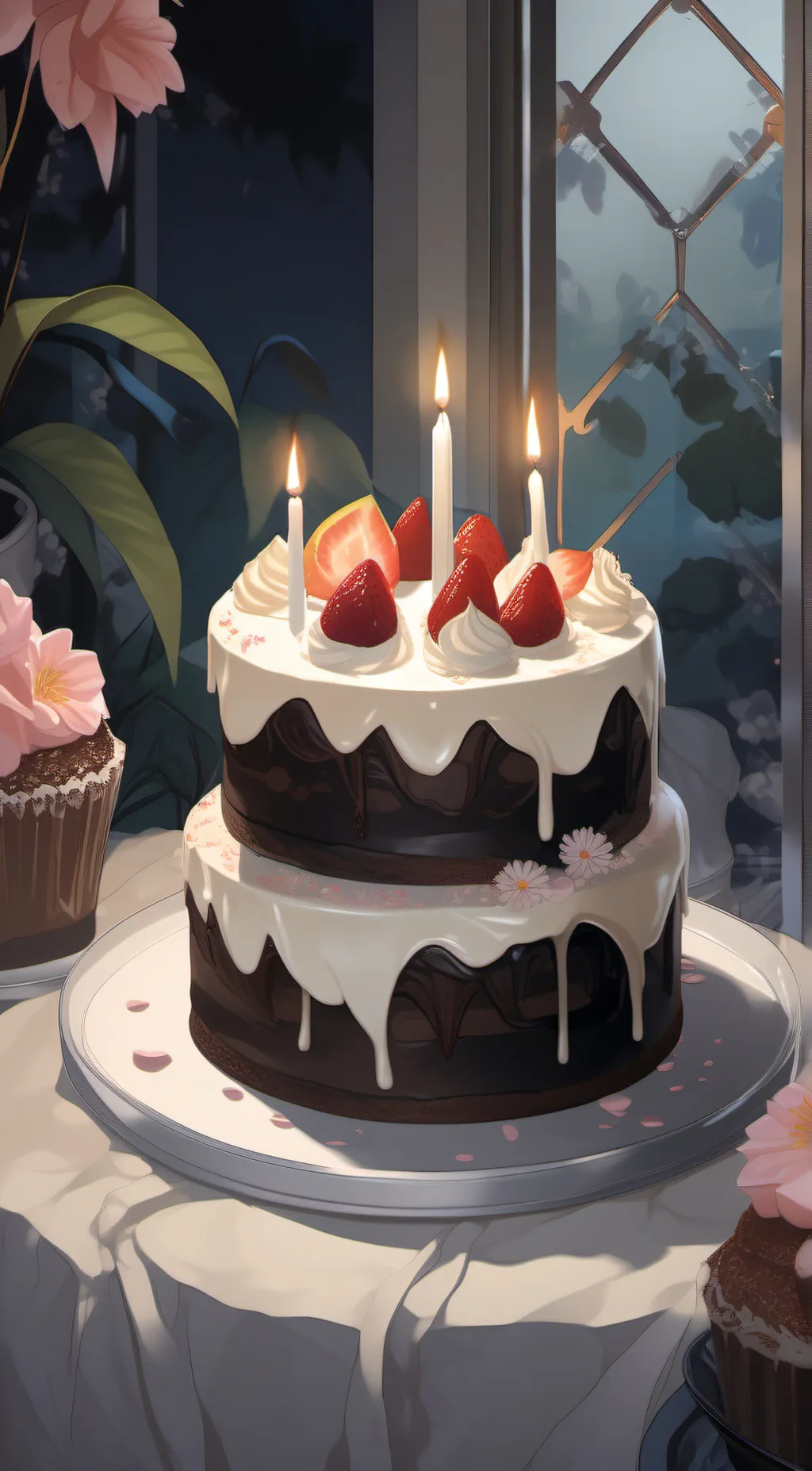 ai character: cake background