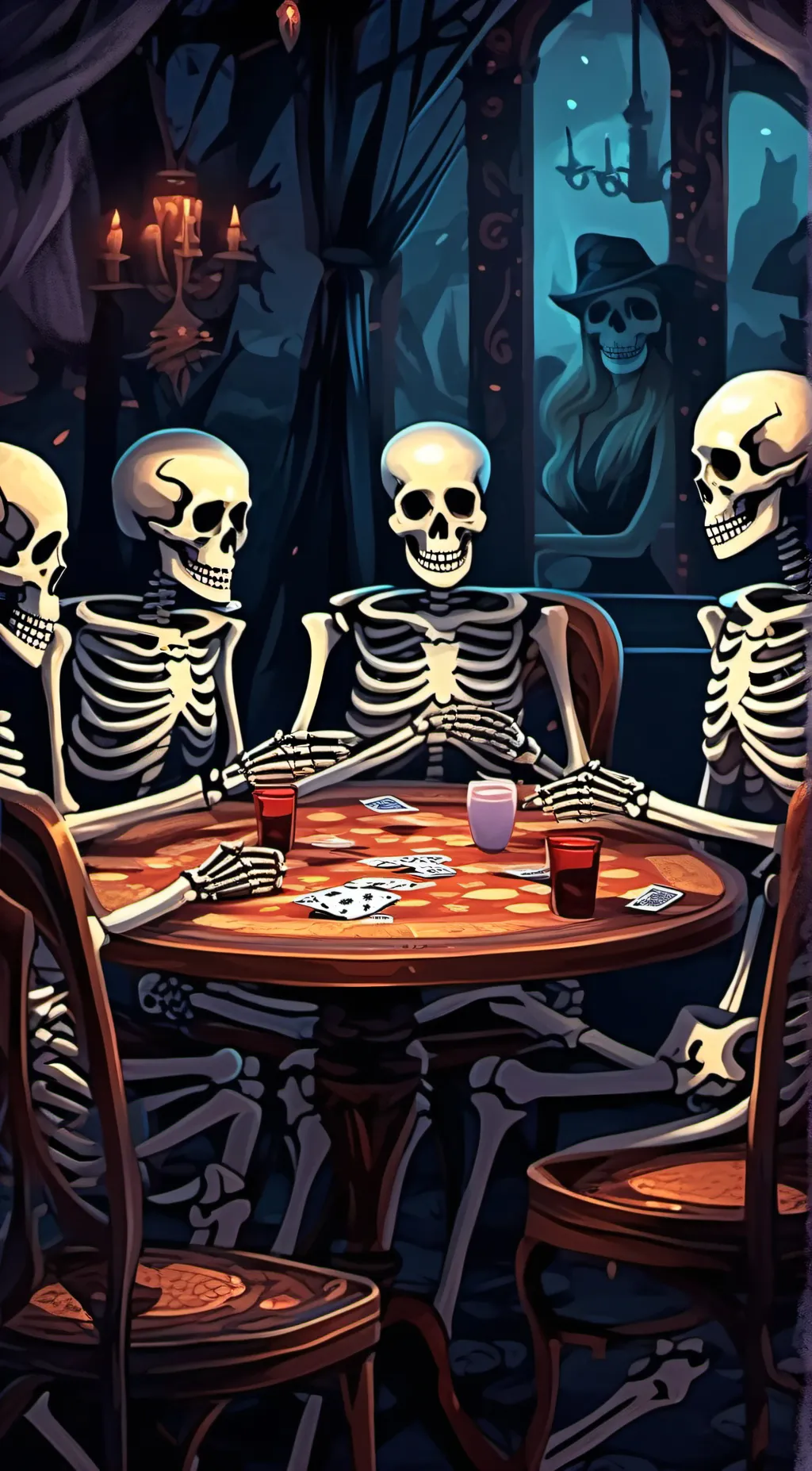 ai character: Skeletons  background