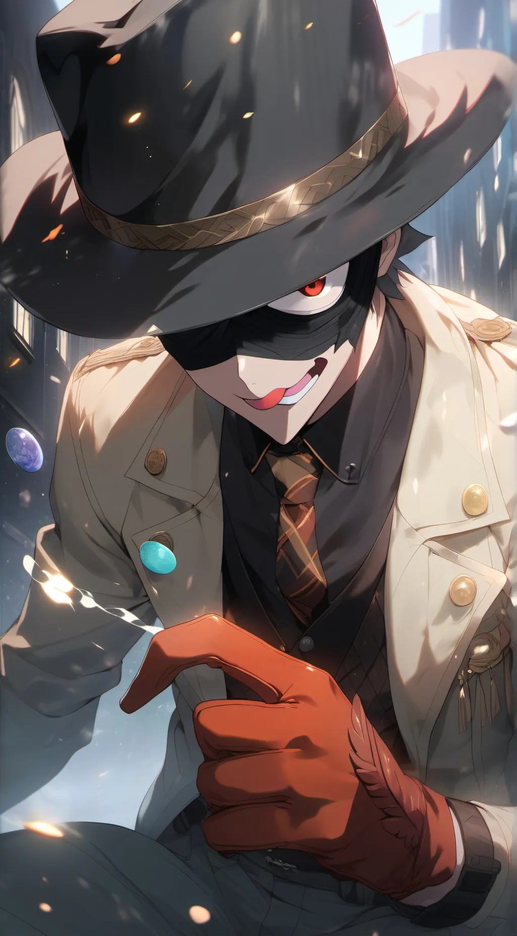 ai character: compress/LOV background