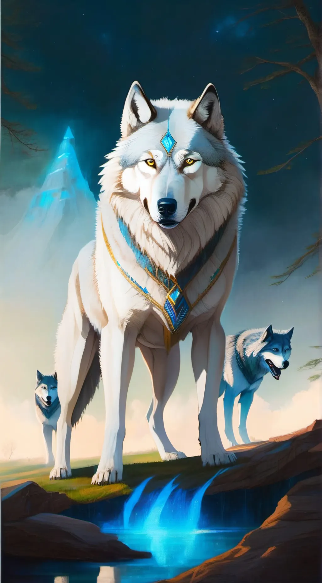 ai character: Sapphire - wolf background