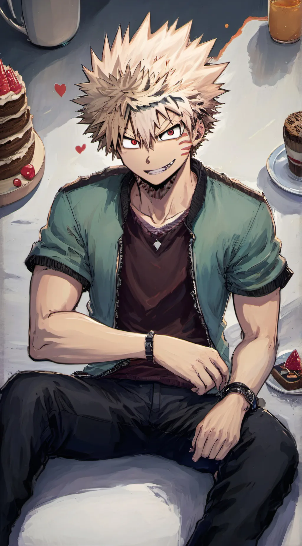 ai character: Katsuki Bakugo  background