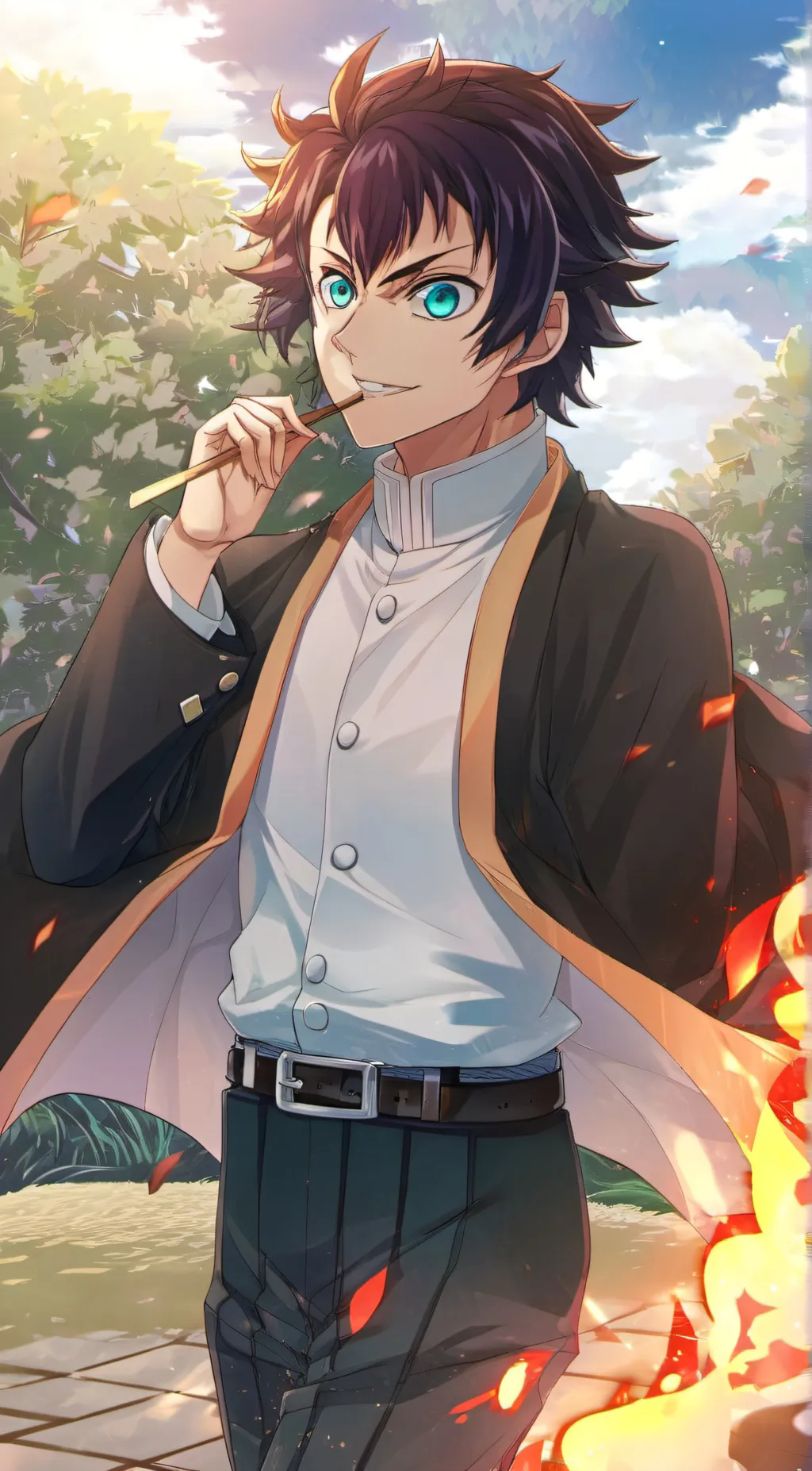 ai character: Inosuke  background