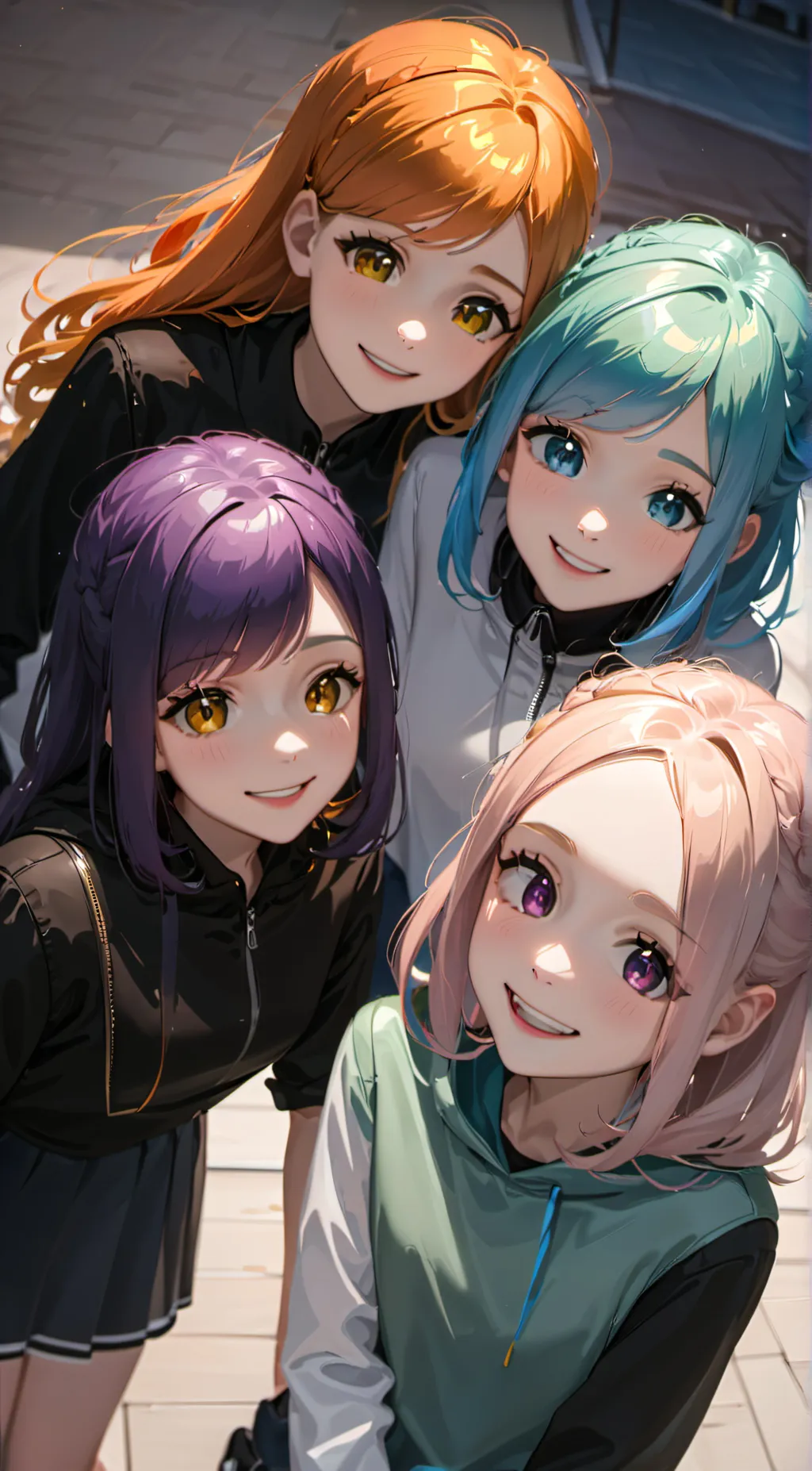 ai character: 4 girls background