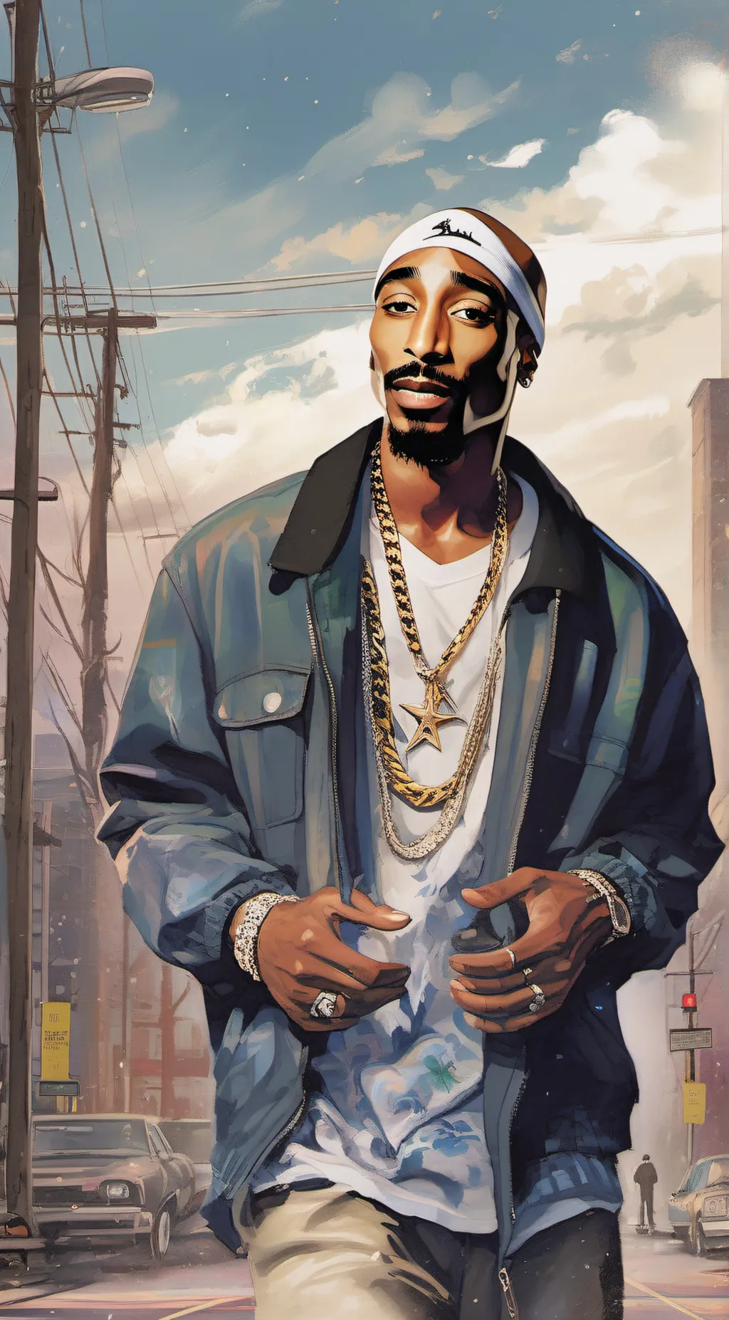ai character: Tupac  Shauker  background