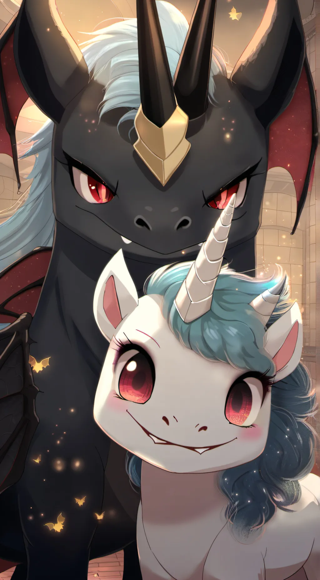 ai character: Bat dragon x Uni  background