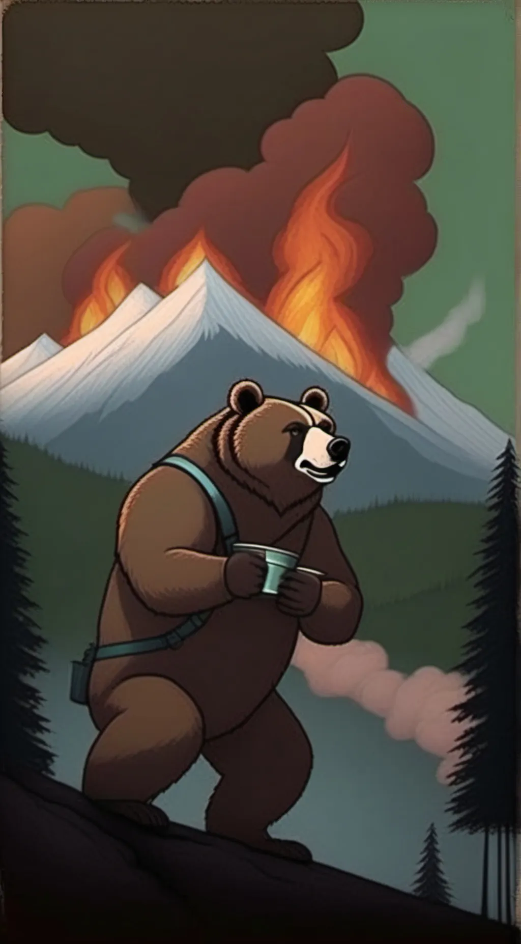 ai character: Smoke the baer background