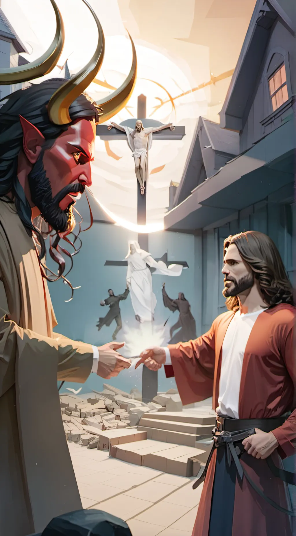 ai character: Heaven or hell background