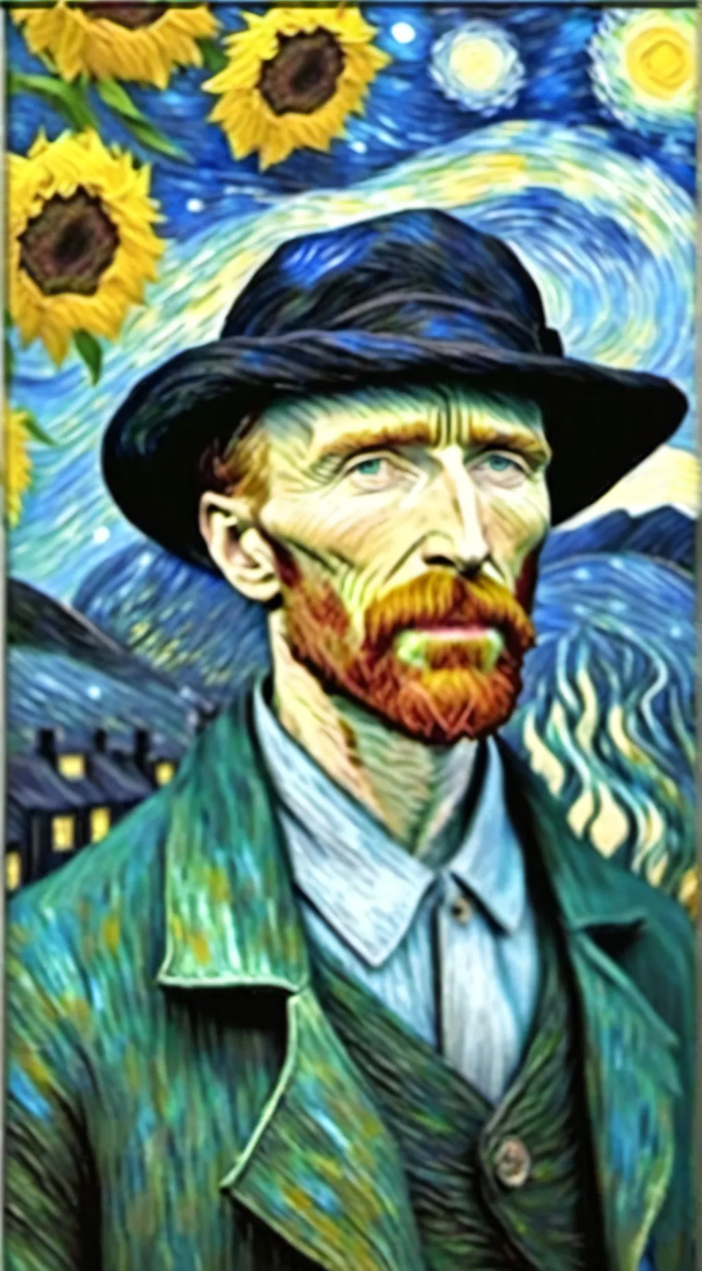 ai character: Van Gogh background