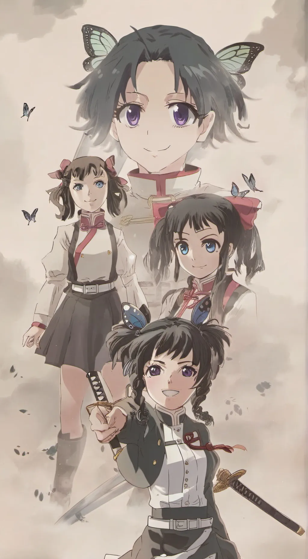ai character: butterfly sisters background
