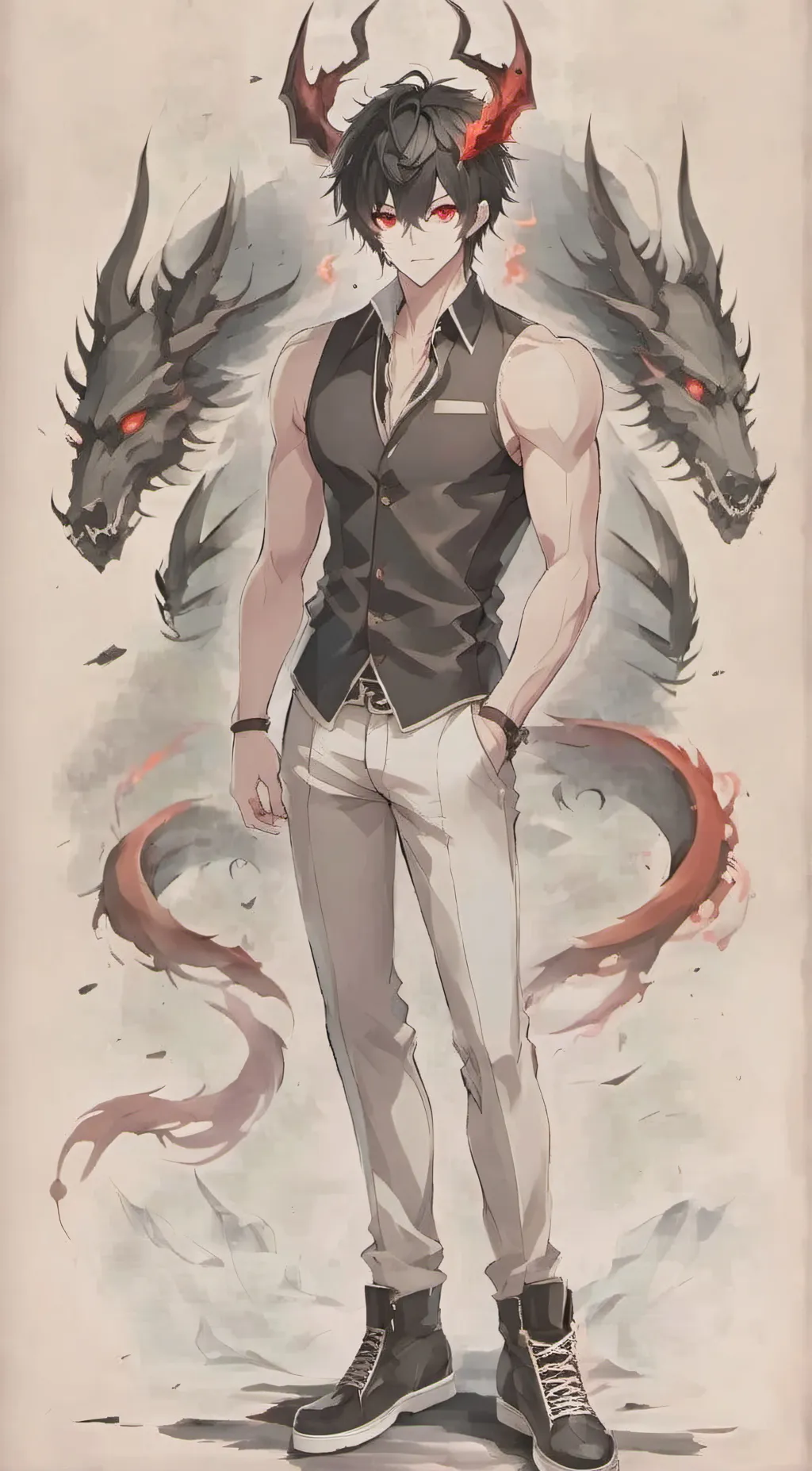 ai character: Demon boy background