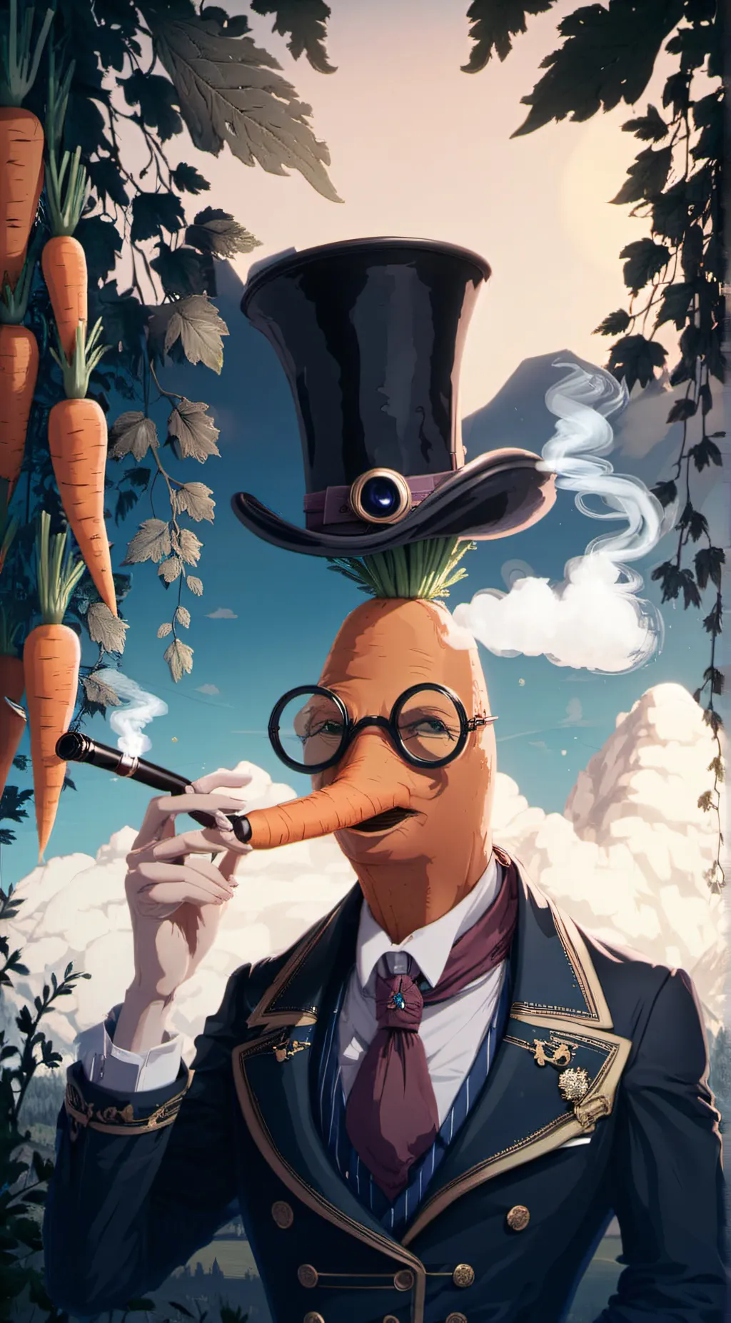 ai character: gerald the carrot background