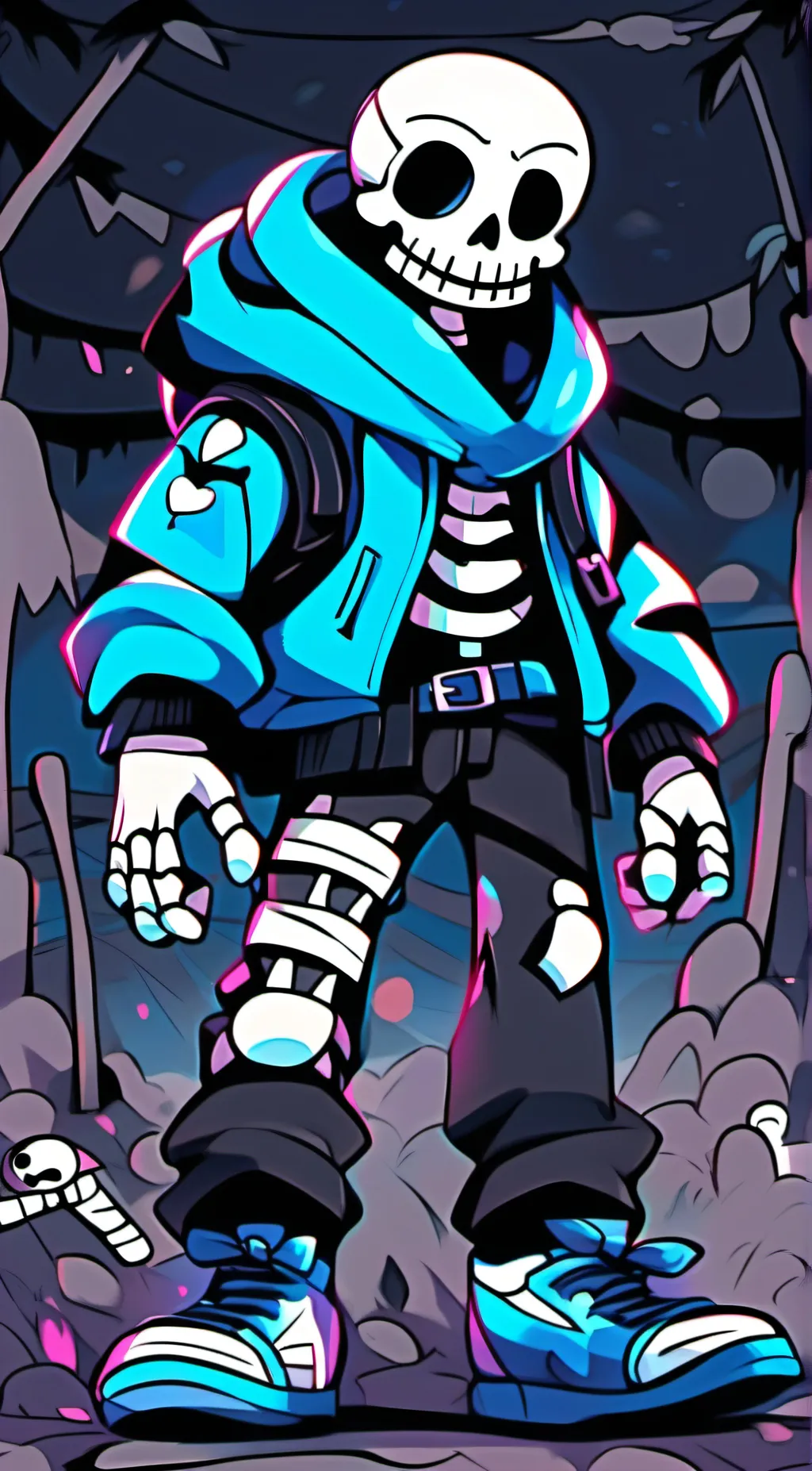 ai character: Sans the skeleton  background