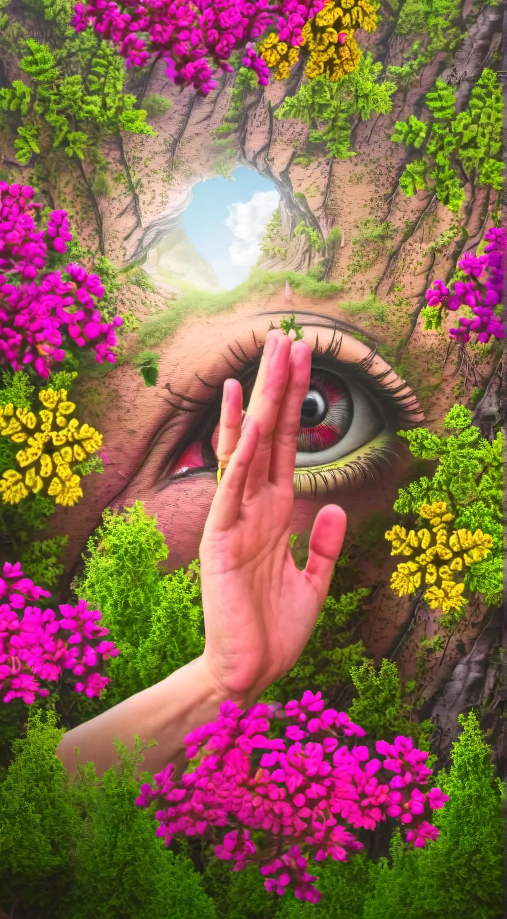 ai character: futher hand background