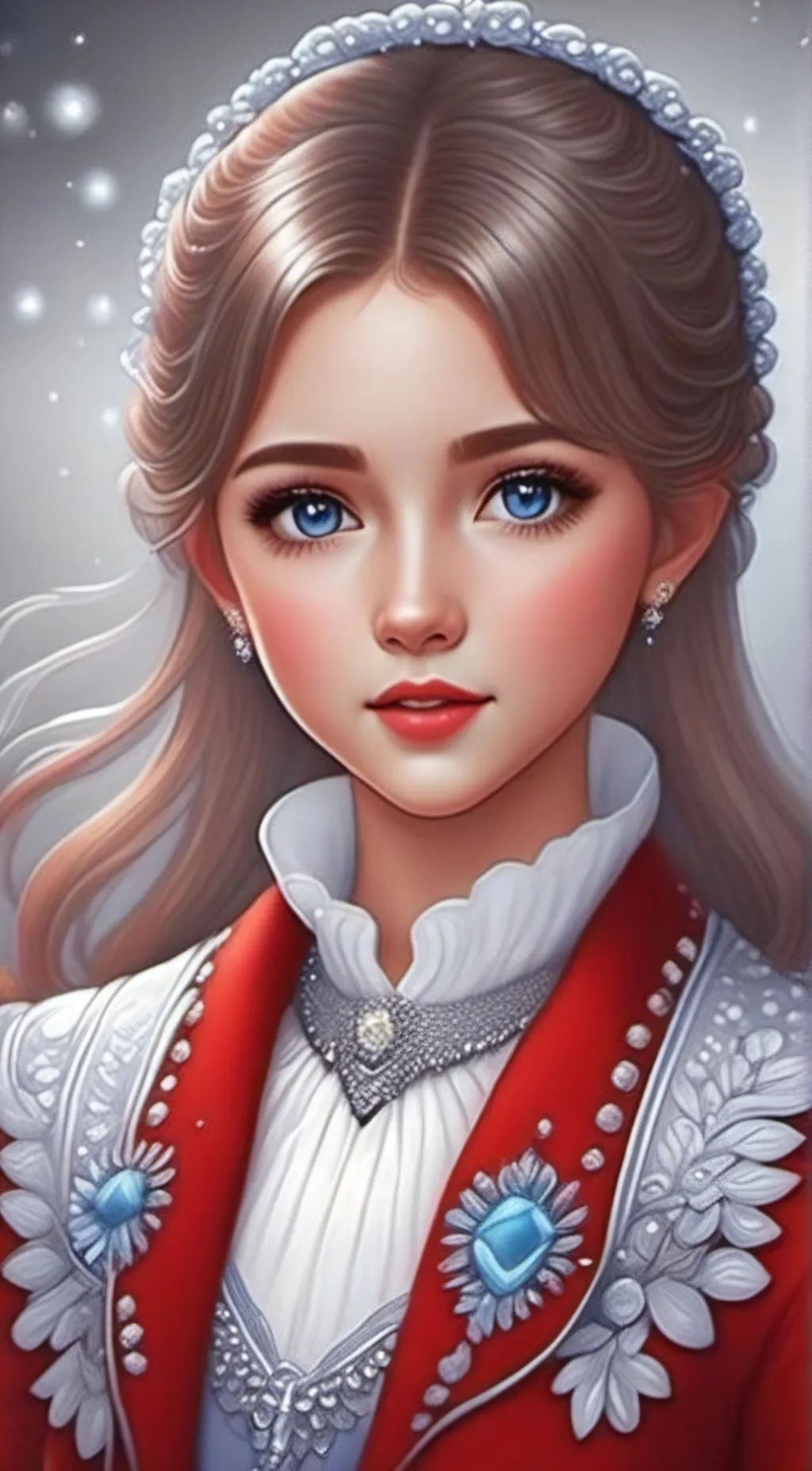 ai character: Rose Snow background