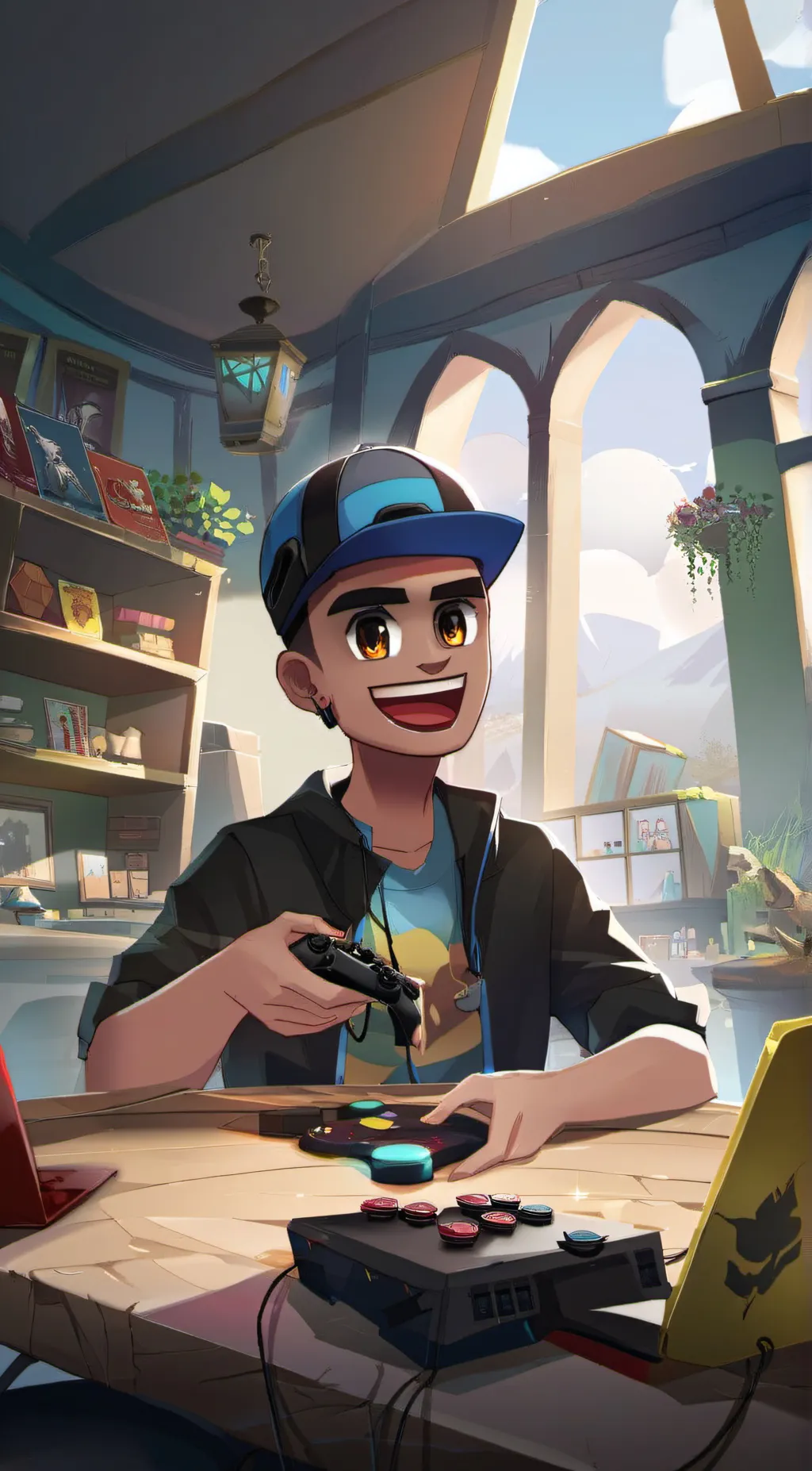 ai character: Gaming with kev background